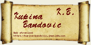 Kupina Bandović vizit kartica